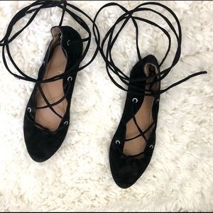Nine West tie up ballet flats